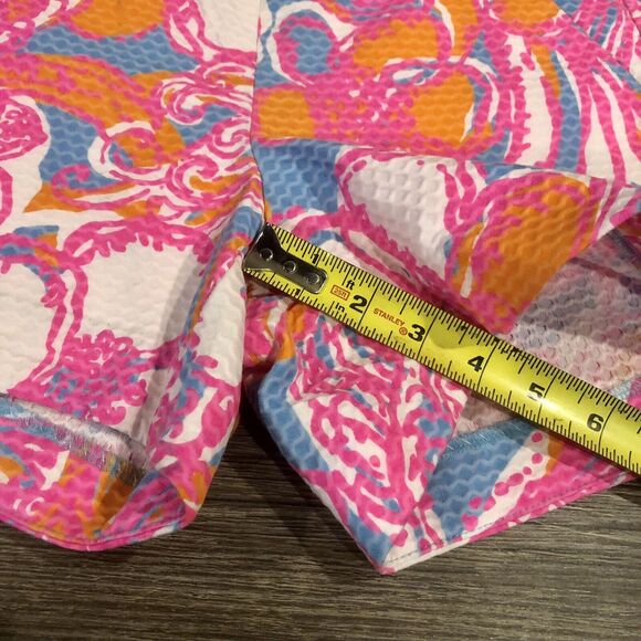 Lilly Pulitzer Adie Shorts 00 Multicolor Side Zip Pockets Textured Flat Front - Picture 6 of 11